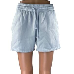 Aritzia TNA Cozy AF Women's Blue High Waisted Drawstring Lounge Shorts Size S